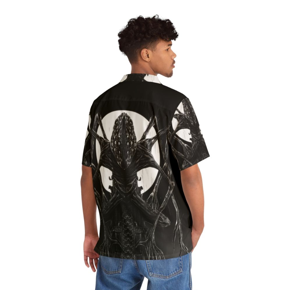 Bloodborne inspired Hawaiian shirt with Amygdala Hunter design - People Back