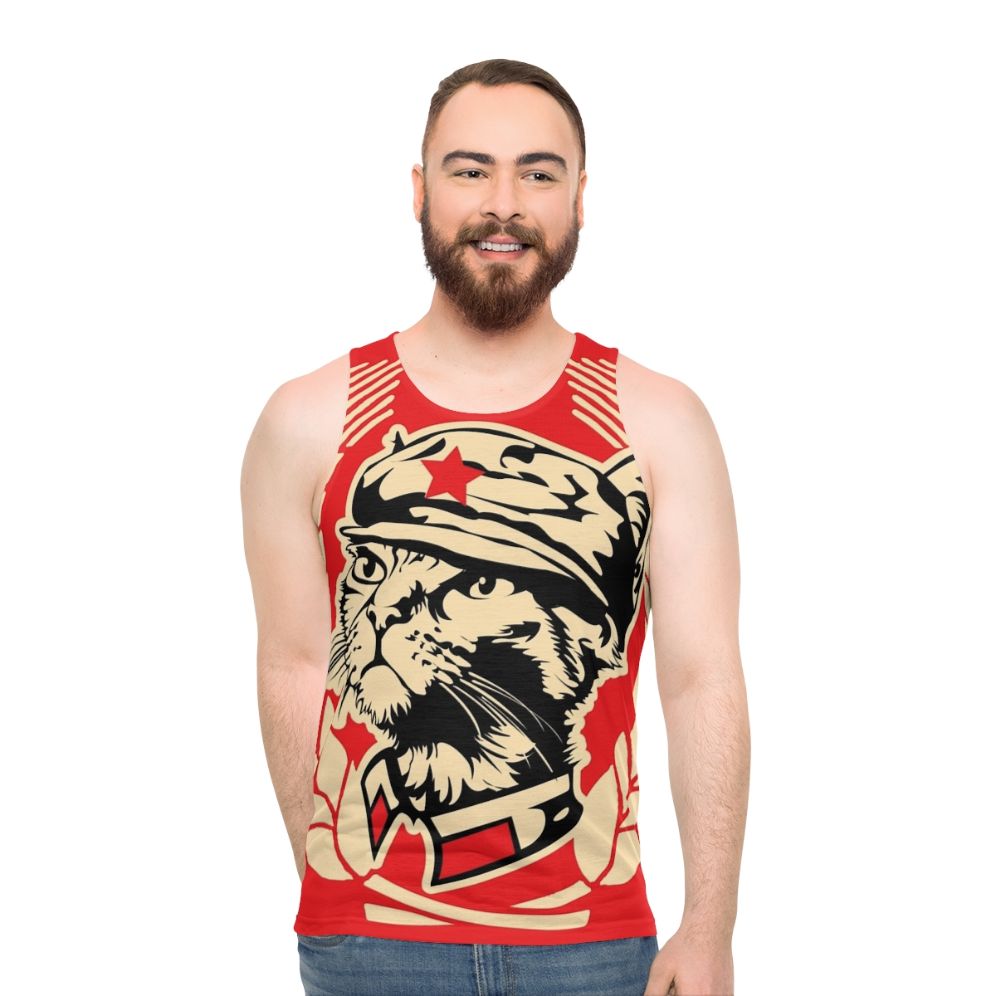 Mini Kitty Commune cat lover's unisex tank top - men