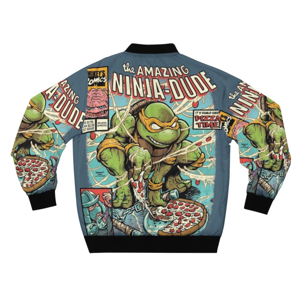 Retro Ninja Turtle bomber jacket with vintage 80s design - Back