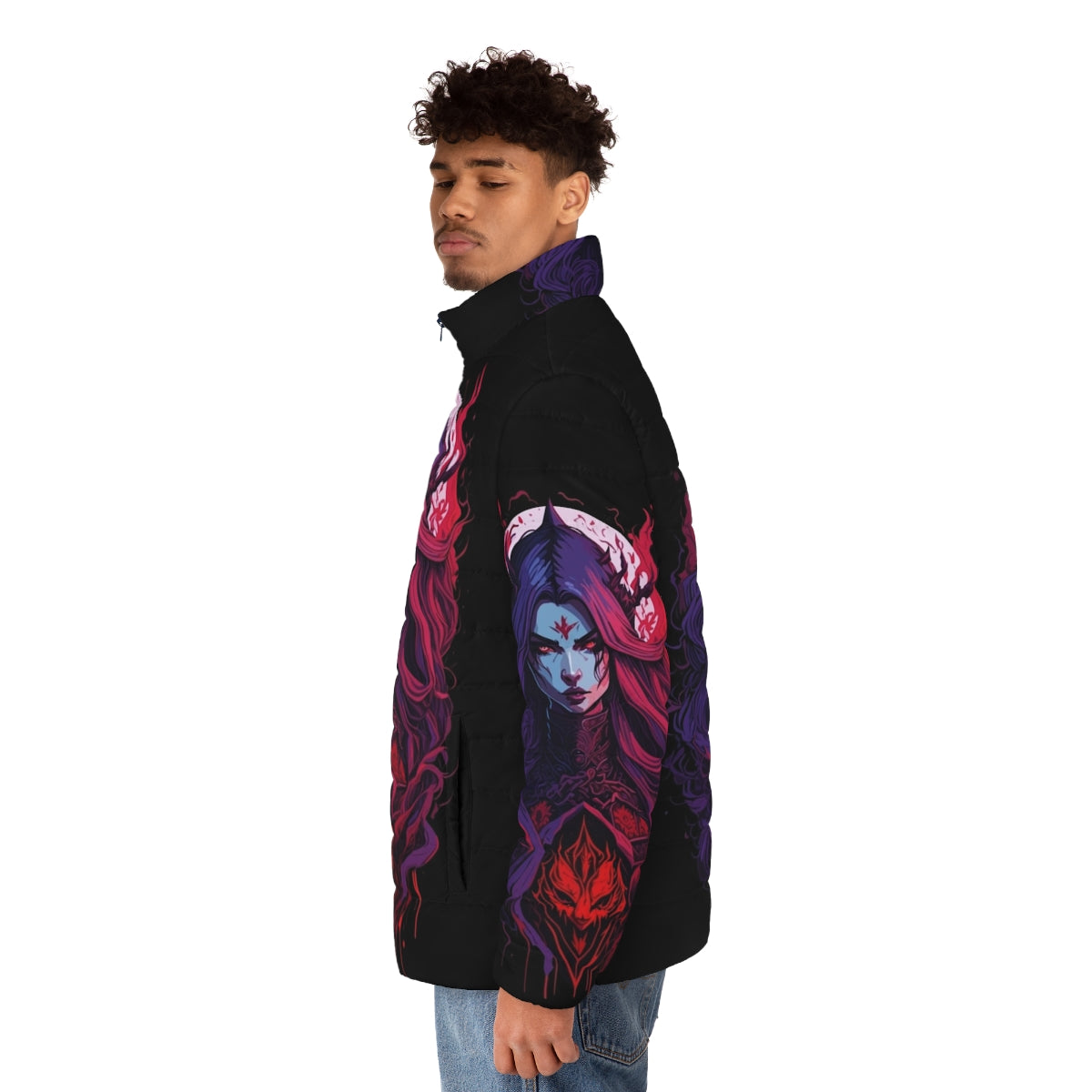 Castlevania Vampiress Queen Carmilla Puffer Jacket with focus keyword - men side left