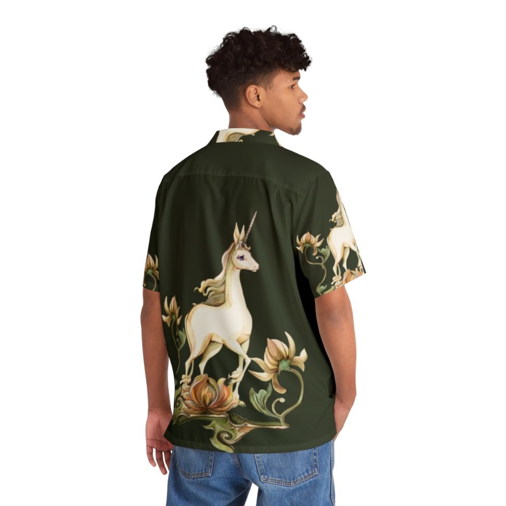 Last Unicorn Floral Fantasy Hawaiian Shirt - People Back