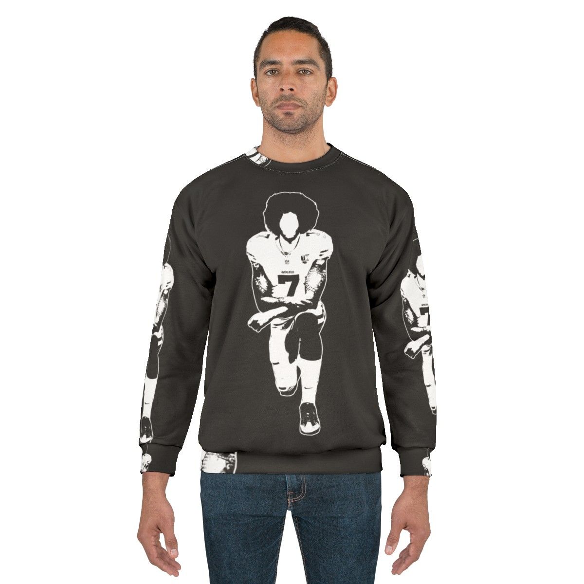 "I Stand With Kap" Activist Sweatshirt with Focus Keywords - men