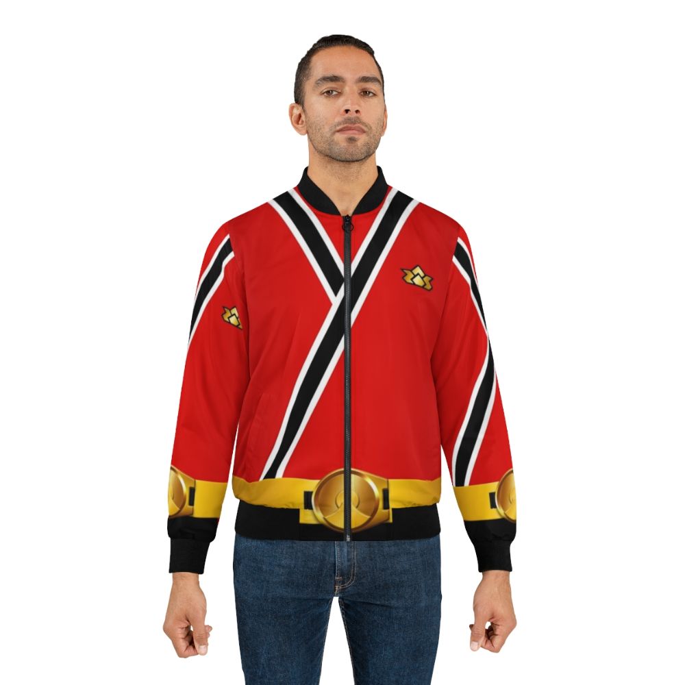 Stylish red bomber jacket with samurai and Japanese inspired design elements - Lifestyle