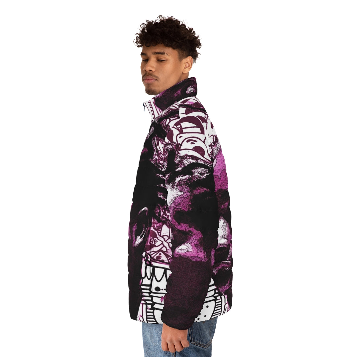 Ol Dirty Bastard graffiti puffer jacket - men side left