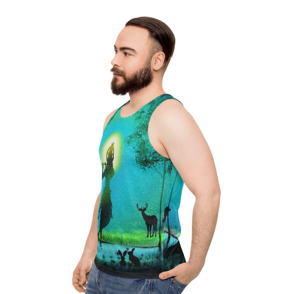 Lord Krishna digital art design on unisex tank top - men side