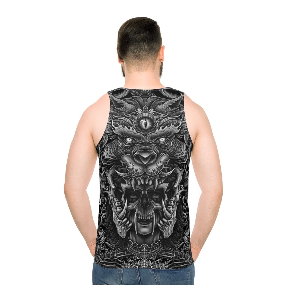 Winya No 129 Unisex Tank Top in Dark Gothic Fashion - men back