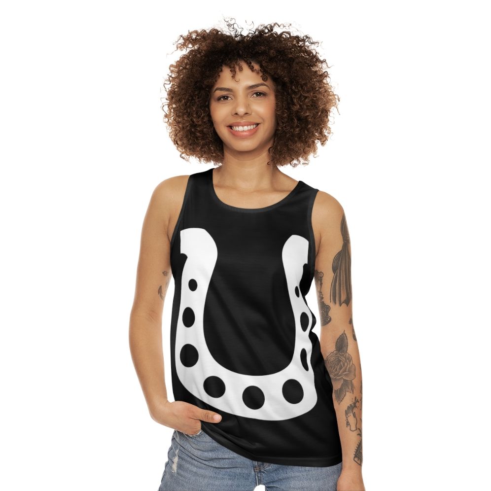 Lucky Horseshoe Unisex White Tank Top - women