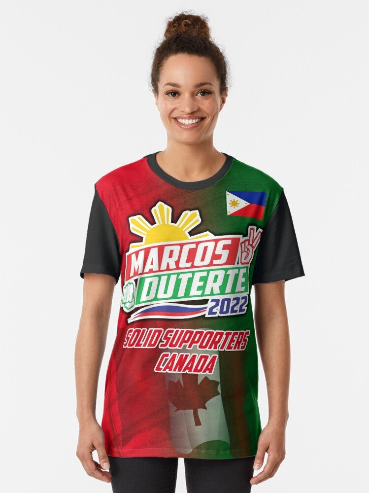 Graphic t-shirt featuring Bong Bong Marcos and Sara Duterte, the 2022 Philippine presidential and vice presidential candidates - Women