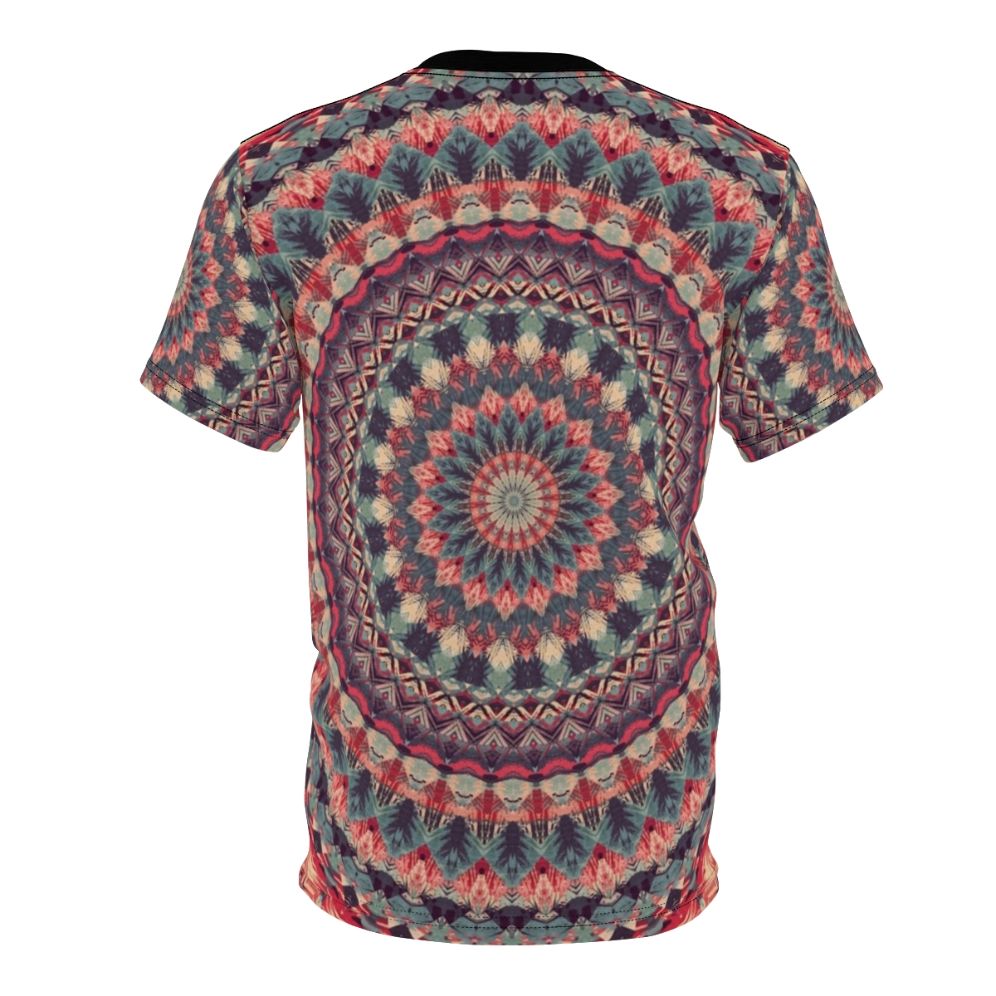 Colorful mandala t-shirt featuring sacred geometry patterns and nature-inspired designs - Back