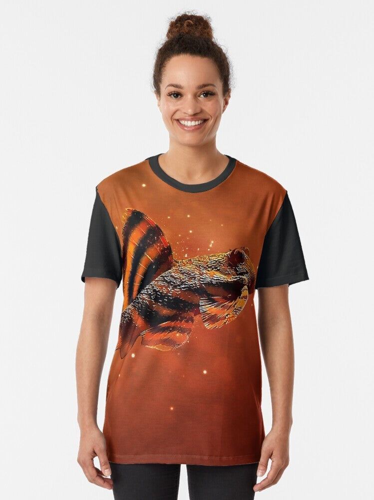 L397 tiger pleco graphic print on a t-shirt - Women