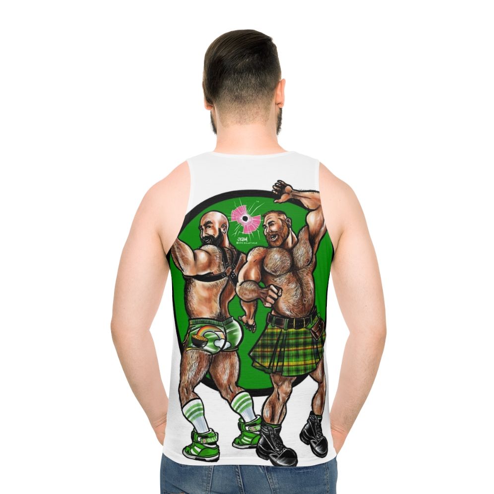 Unisex muscle bear fantasy tank top - men back