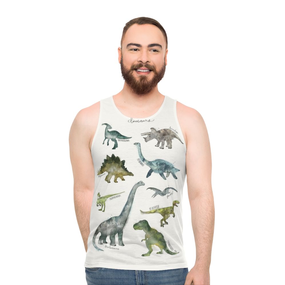 Unisex dinosaur graphic tank top - men