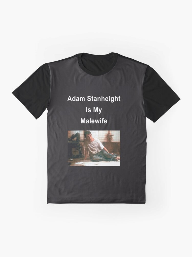 Adam Stanheight malewife graphic tshirt for Saw horror movie fans - Flat lay