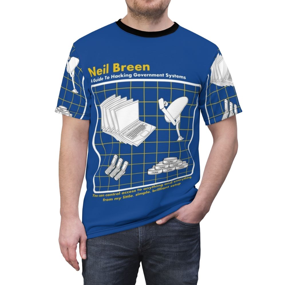 Unique AOP T-shirt featuring iconic independent filmmaker Neil Breen - men front