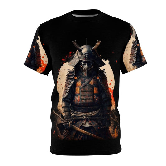 Minimalist t-shirt design featuring a samurai warrior and Japanese martial arts spirit