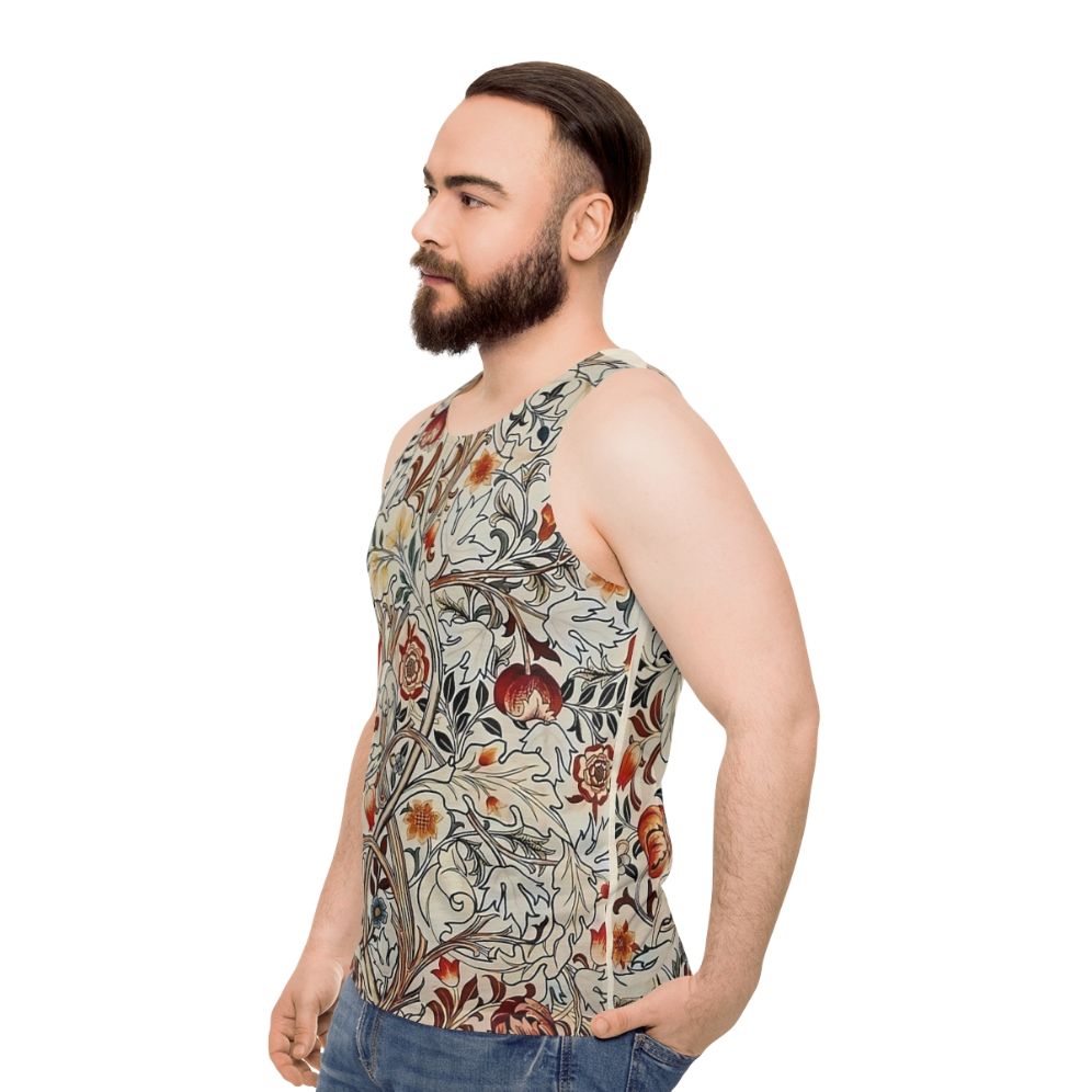 William Morris Floral Unisex Tank Top - men side