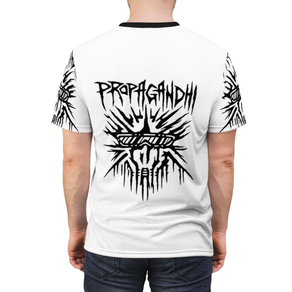 Stylish graphic tee featuring a design for music fans of punk rock, heavy metal, and alternative bands. - men back