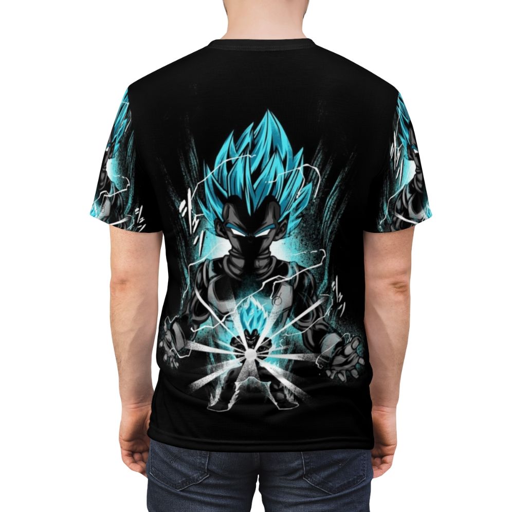 Legendary Prince Blue Superhero Anime T-shirt Design - men back