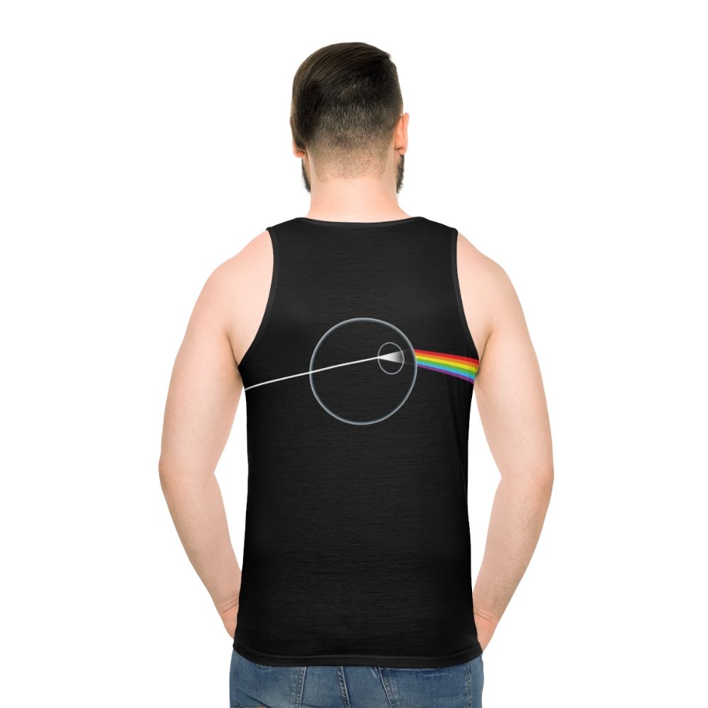 Unisex "Dark Side of That's No Moon" pop art inspired tank top - men back