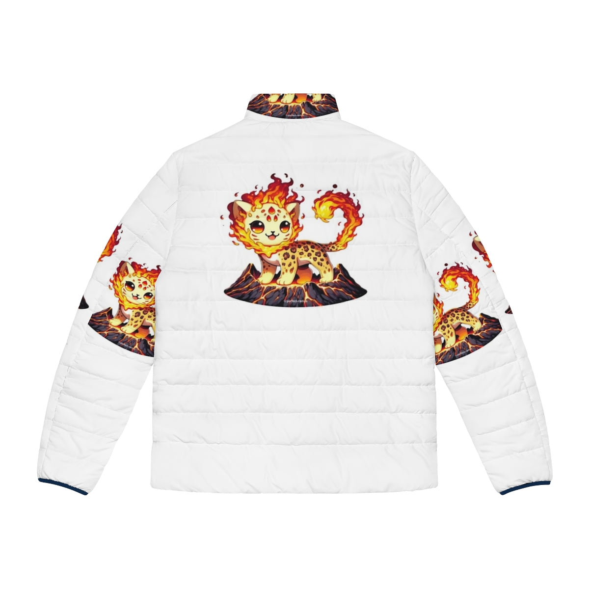 Lava Leopard puffer jacket with fantastical animal print design - Back