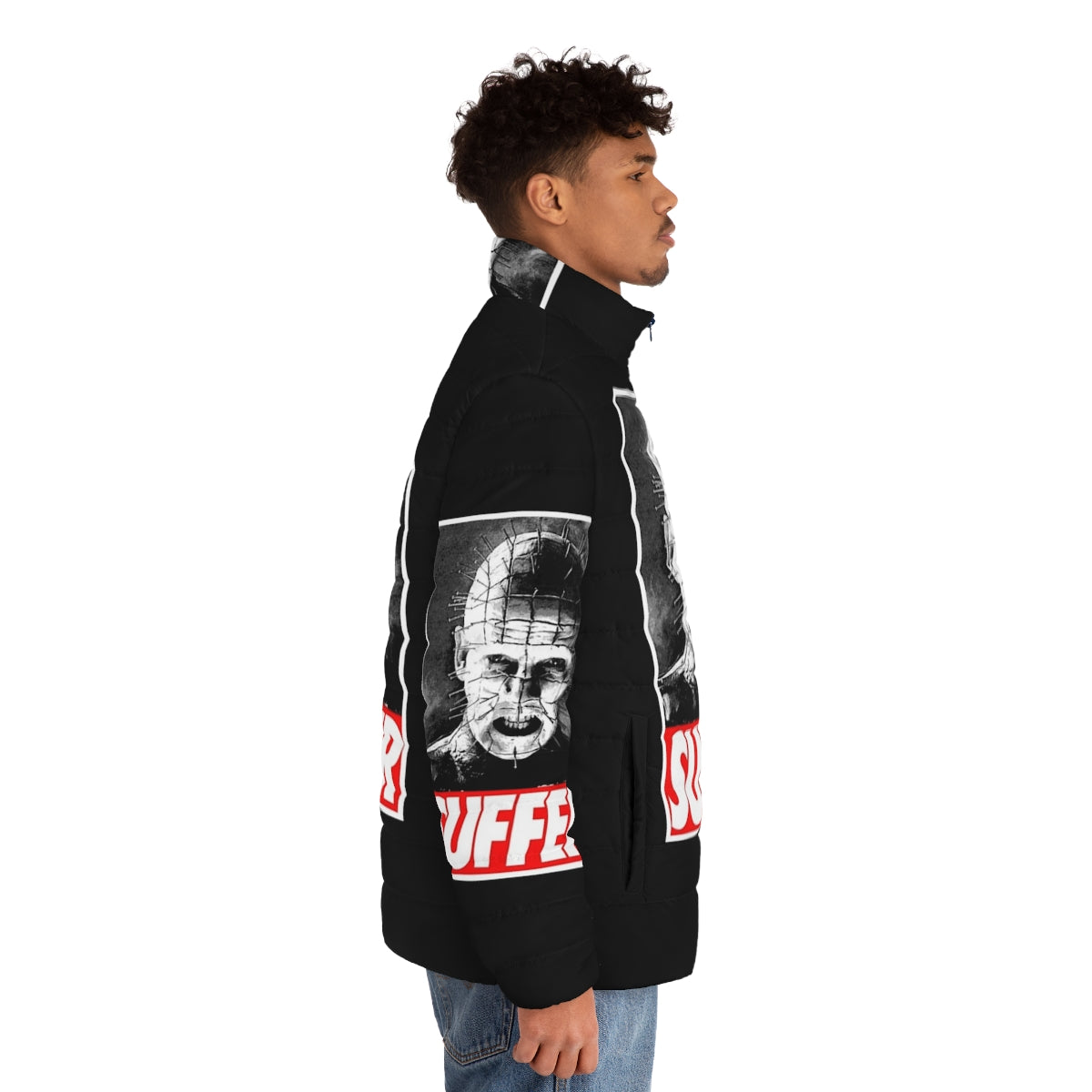 Pinhead Hellraiser Horror Movie Puffer Jacket - men side right