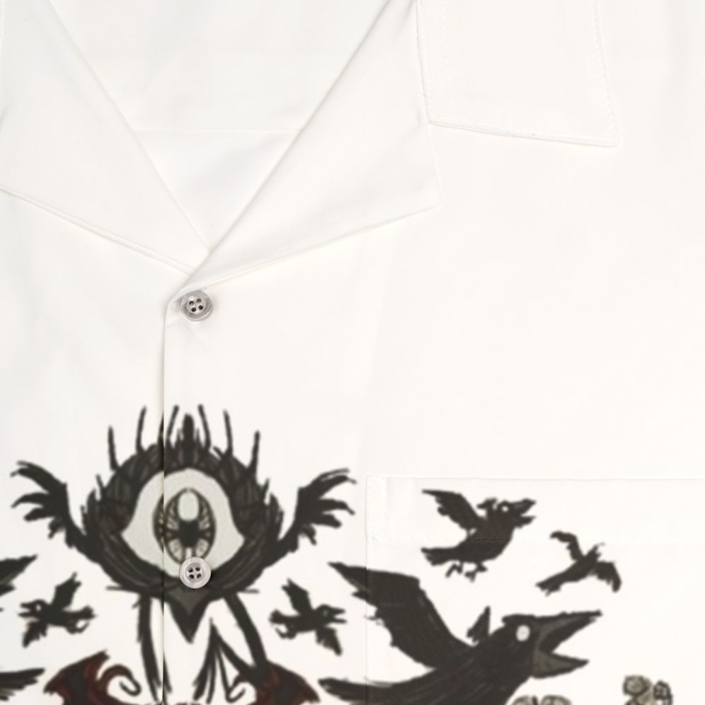 Don't Starve the Birds and the Bees Hawaiian Shirt featuring a spooky Wilson creature - Detail