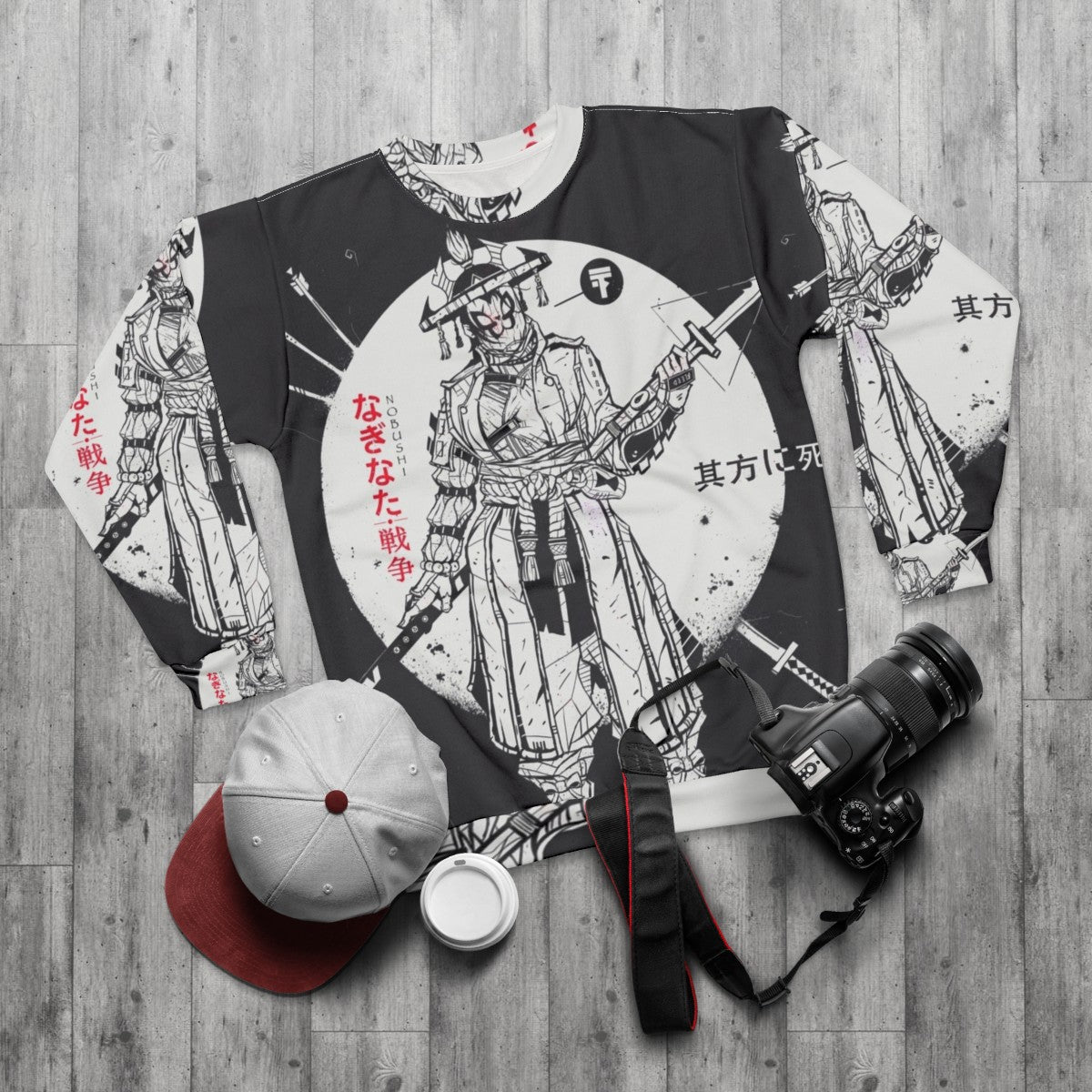 Nobushi For Honor Samurai Warrior Sweatshirt - flat lay