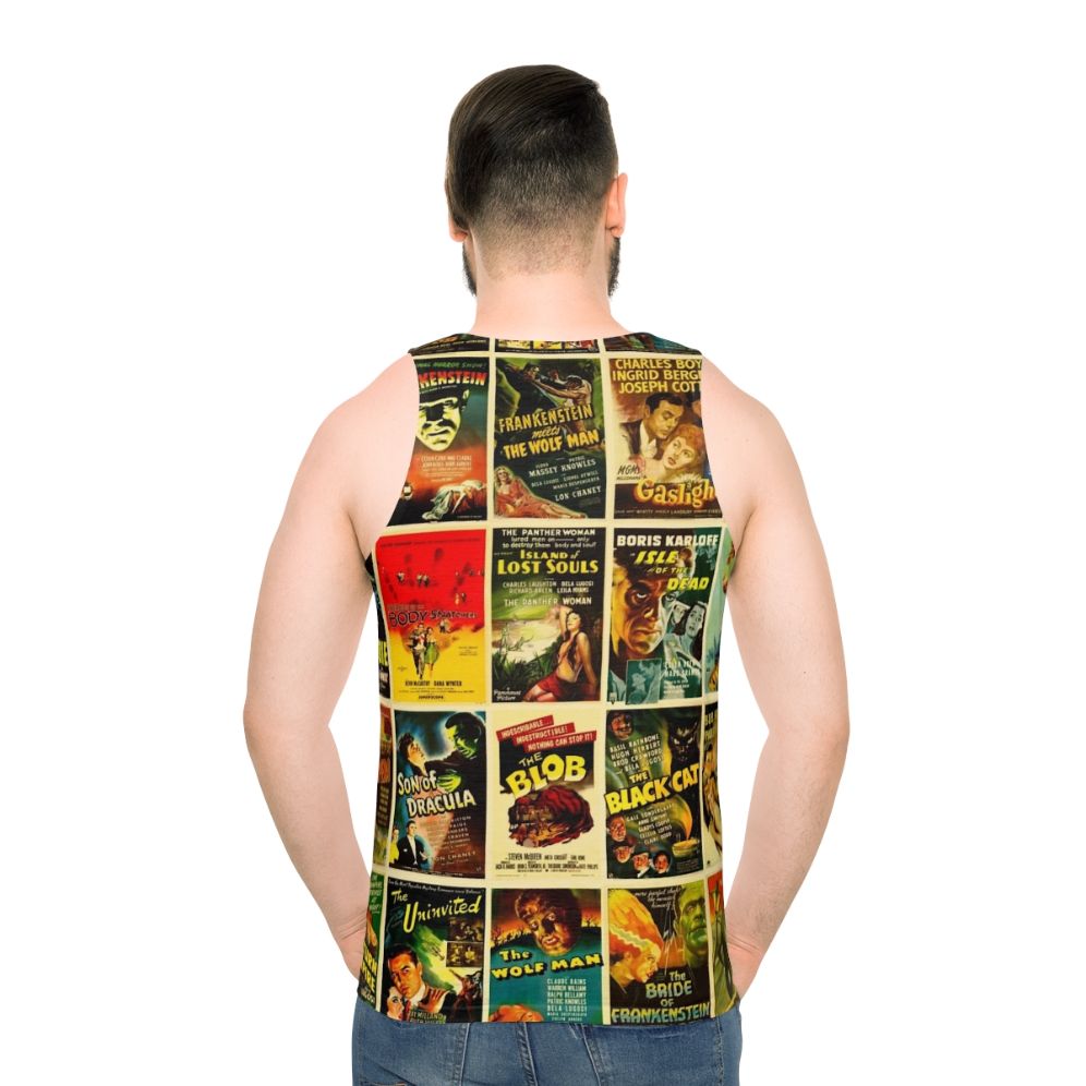 Vintage Classic Horror Monster Movie Posters Unisex Tank Top - men back