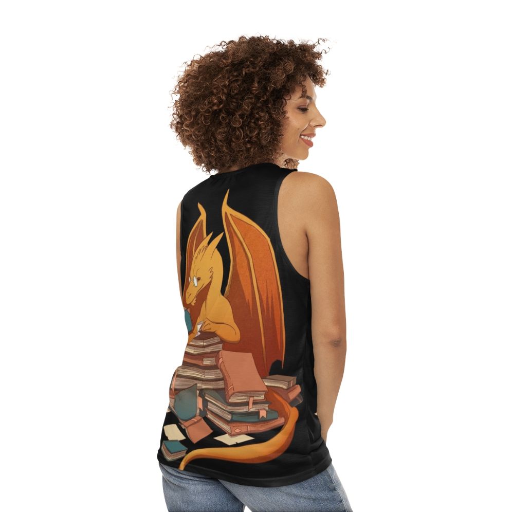 Librarian's Fantasy Dragon Horde Unisex Tank Top - women back