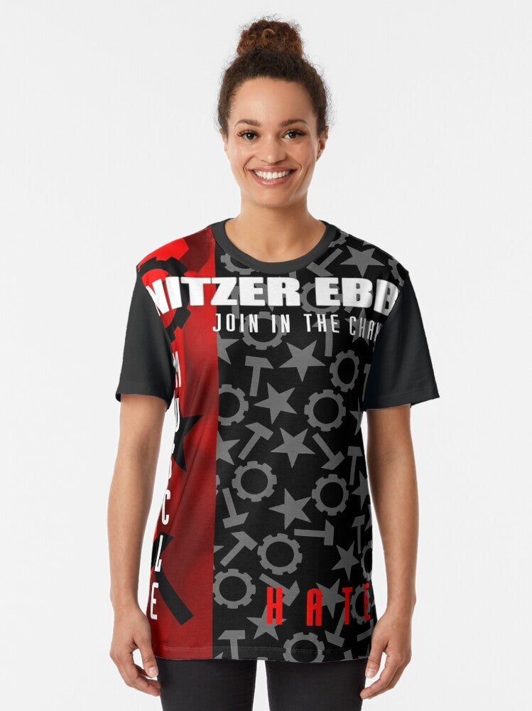 Nitzer Ebb "Join In The Chant" industrial graphic t-shirt design - Women