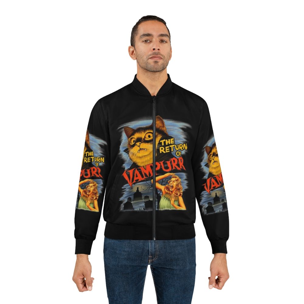 Vampurr Classic Cat Bomber Jacket with a black and retro design - Lifestyle