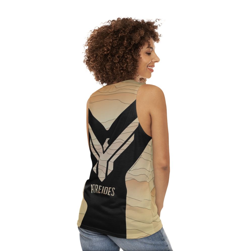 Dune Atreides unisex tank top featuring fan art design - women back