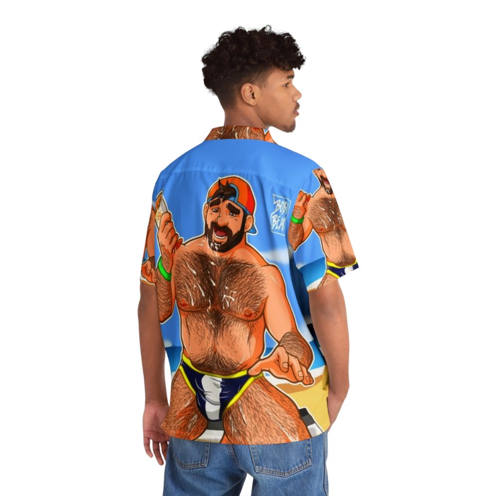 Adam Likes Sun Lotion Hawaiian Shirt for Gay Bears - Flat lay