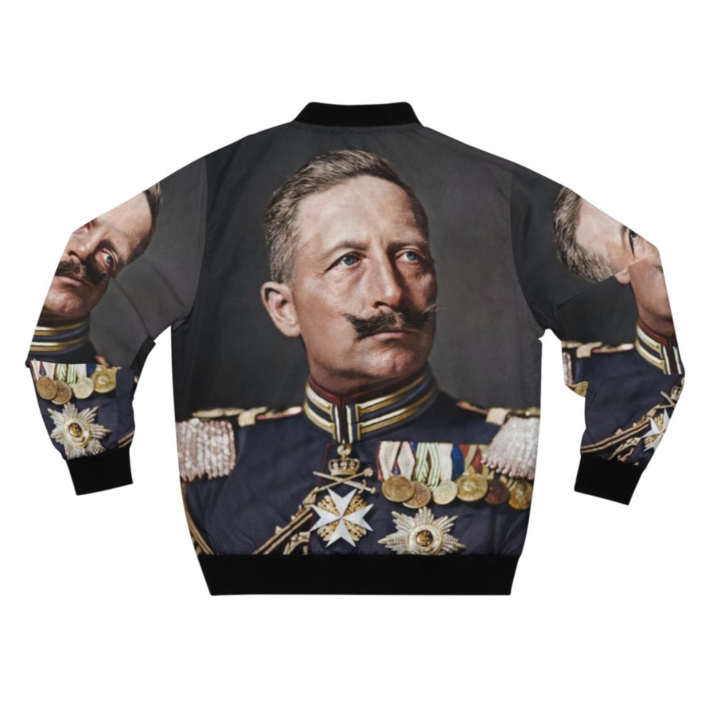 Vintage colorized bomber jacket featuring the portrait of Kaiser Wilhelm II, the last German emperor - Back