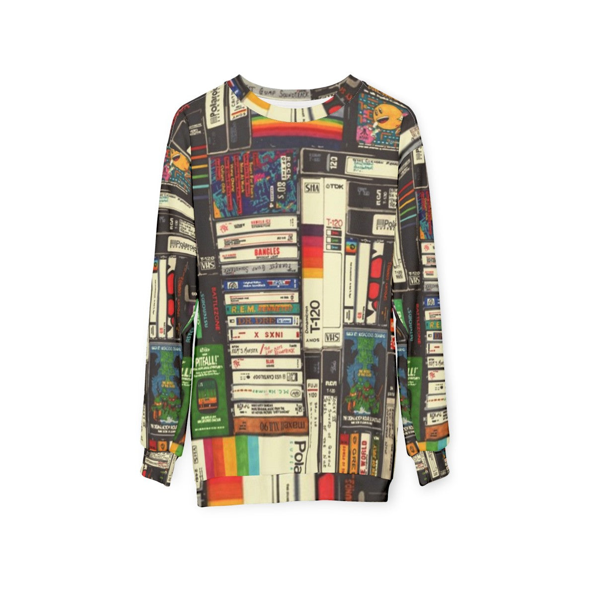 Retro cassette tape vaporwave sweatshirt - hanging