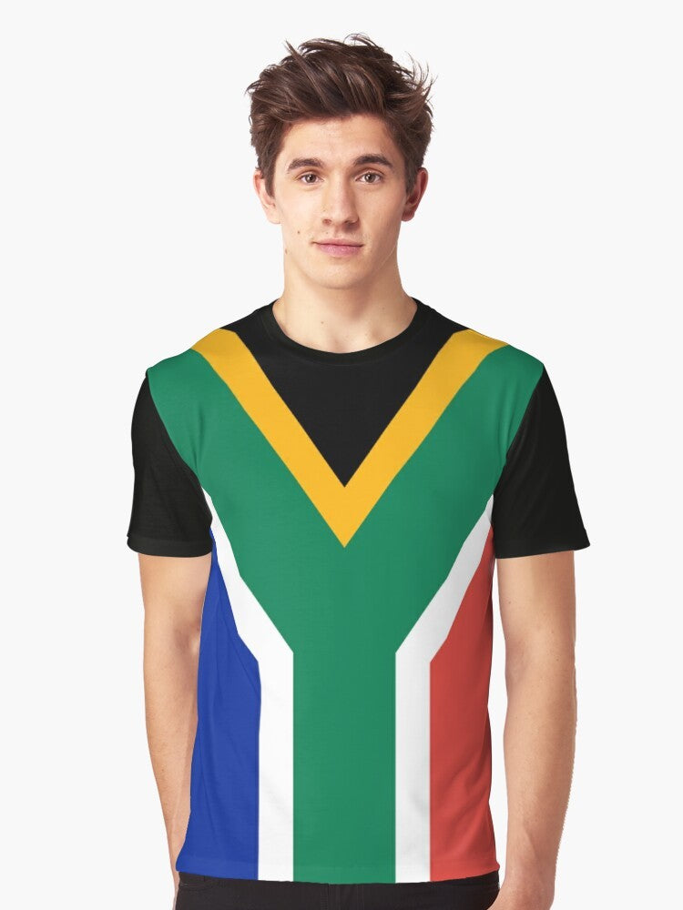 South Africa flag graphic printed on a t-shirt - Men