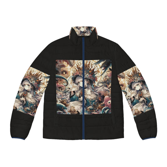 Anime puffer jacket featuring a beautiful anime girl design