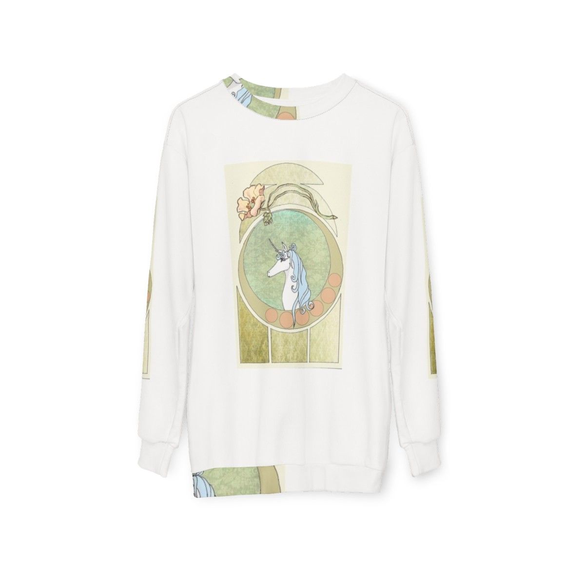 Art Nouveau The Last Unicorn Fantasy Sweatshirt - hanging