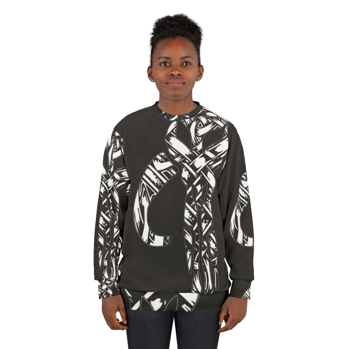 Skandilorian Sweatshirt with Mandalorian Mythosaur Skull Design - women