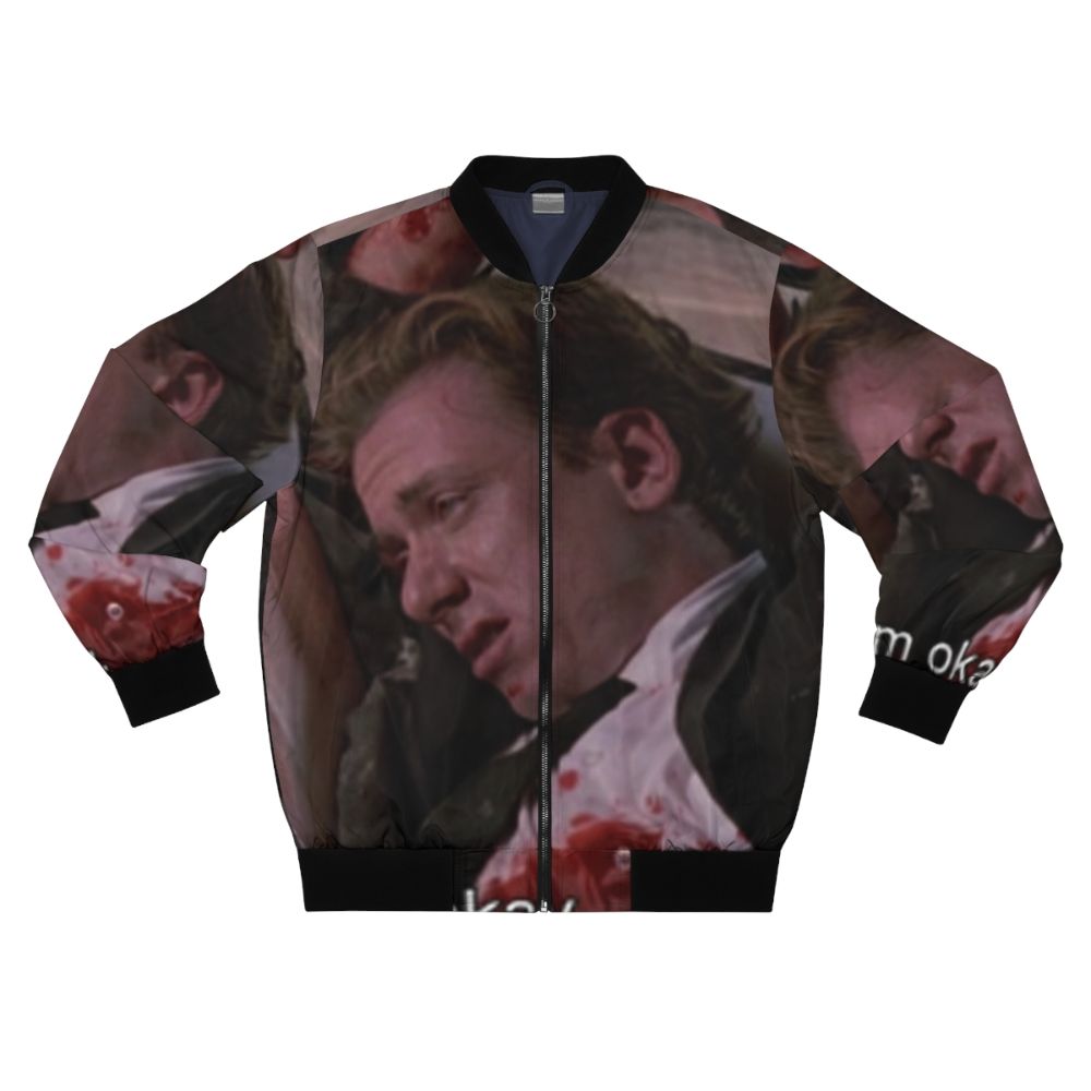 Reservoir Dogs inspired bomber jacket with iconic quotes and characters