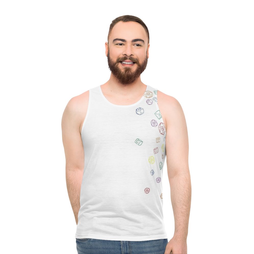 Cascading Rainbow Dice Unisex Tank Top - men