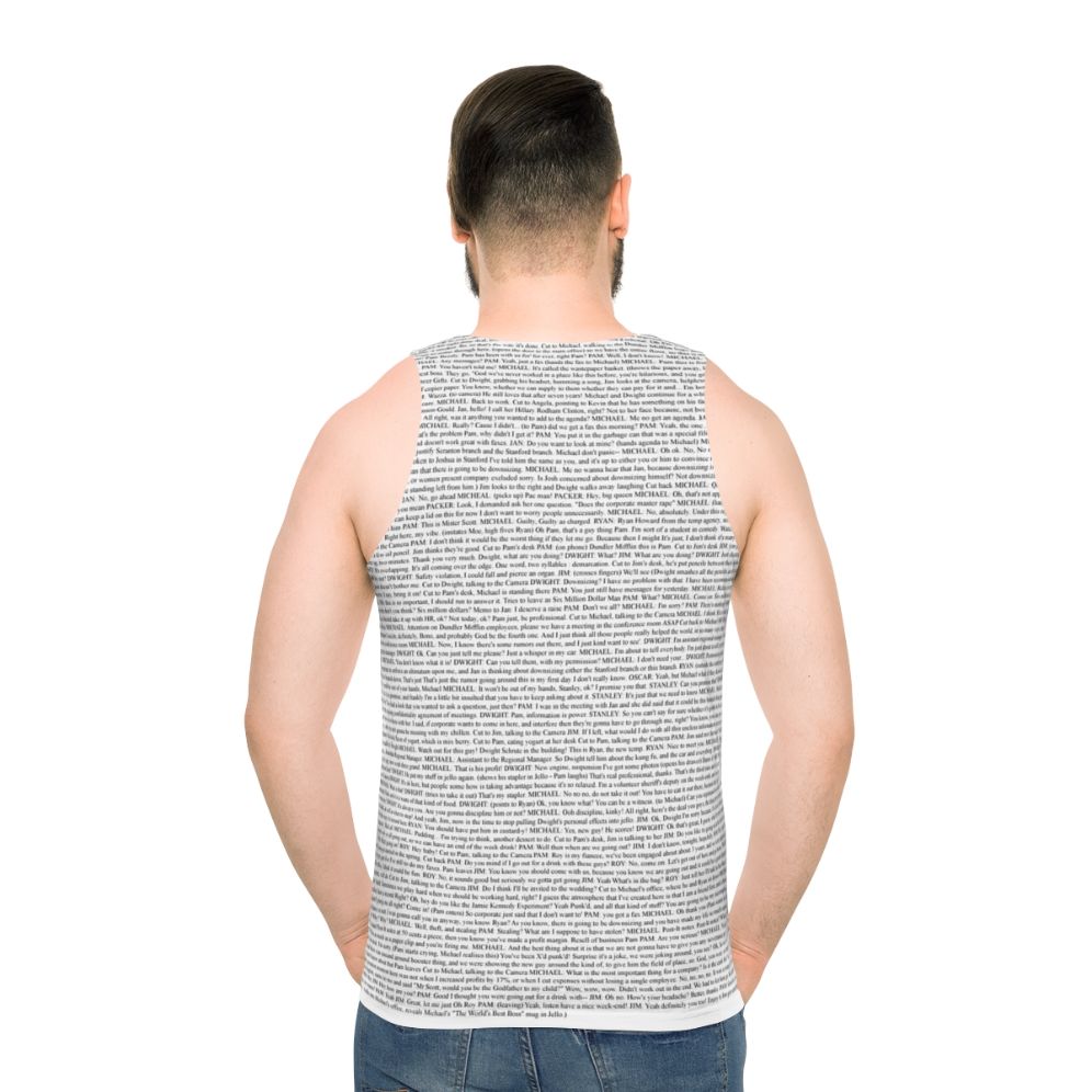 The Office Pilot Episode Script Unisex Tank Top - men back