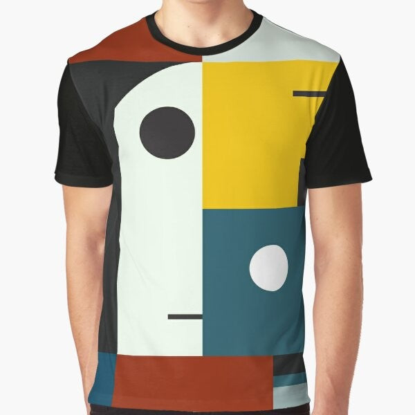 Bauhaus modernism graphic t-shirt featuring shapes and colors