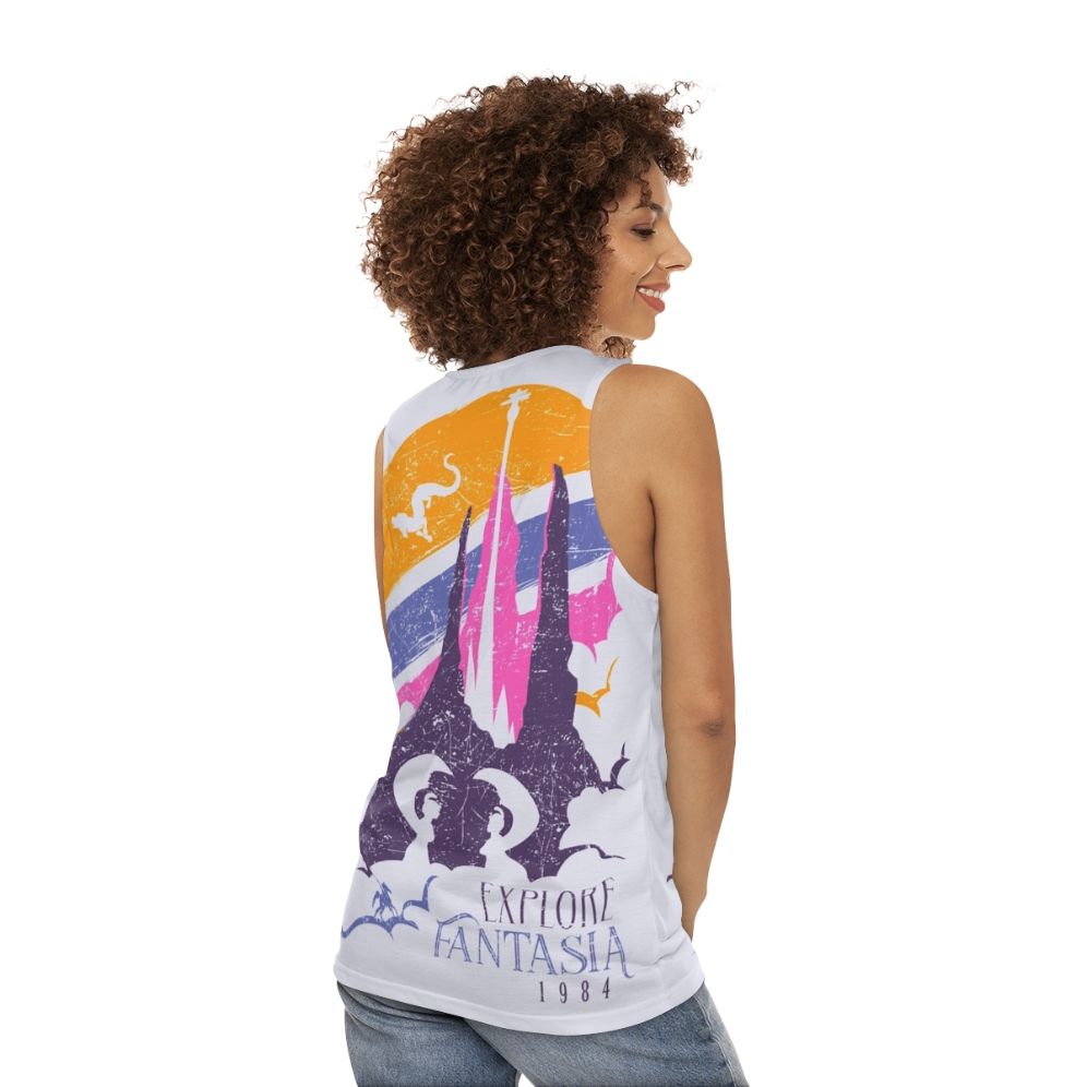 Fantasia Unisex Fantasy Tank Top with Falkor the Luckdragon - women back