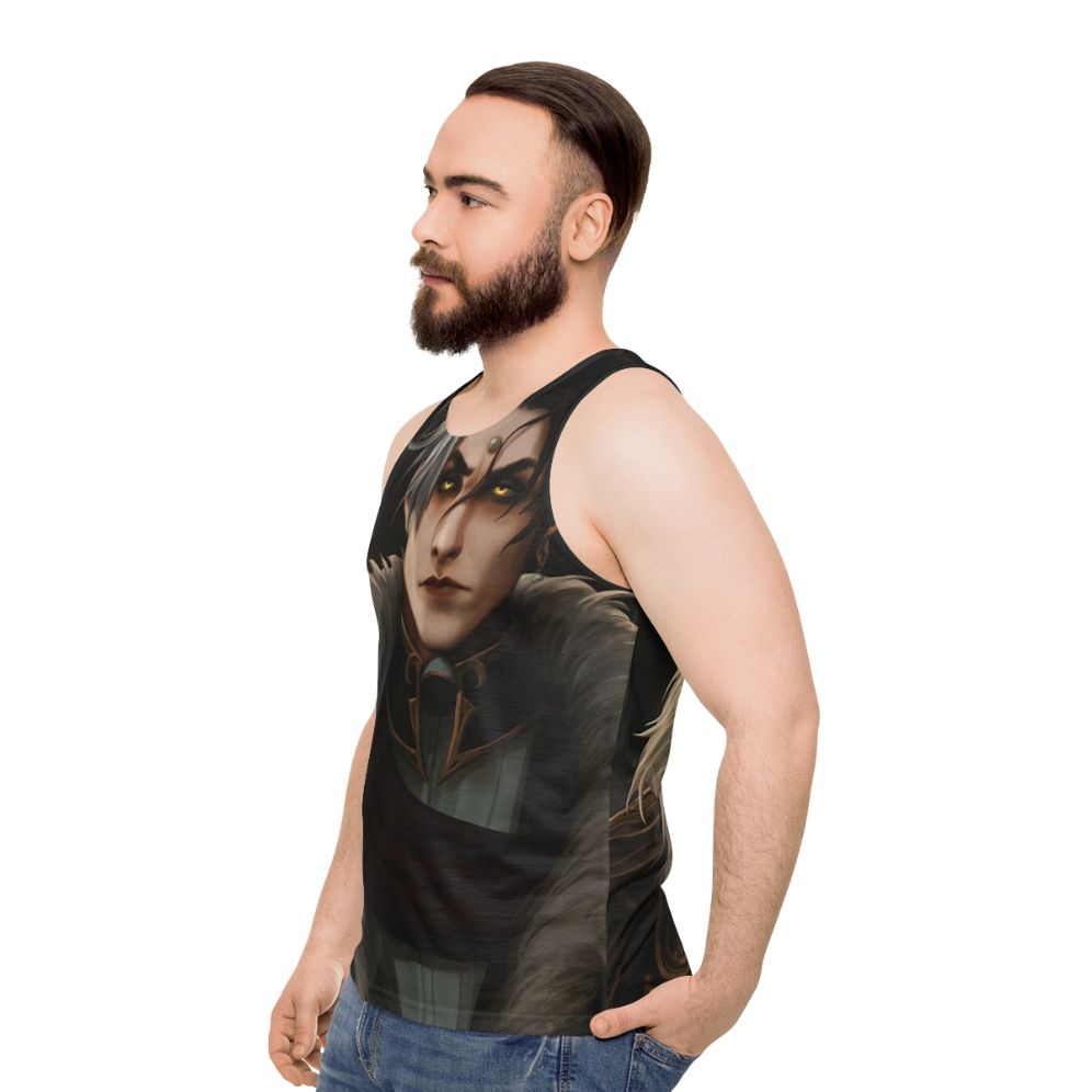 Unisex tank top with Emet Selch design from Final Fantasy XIV Shadowbringers - men side