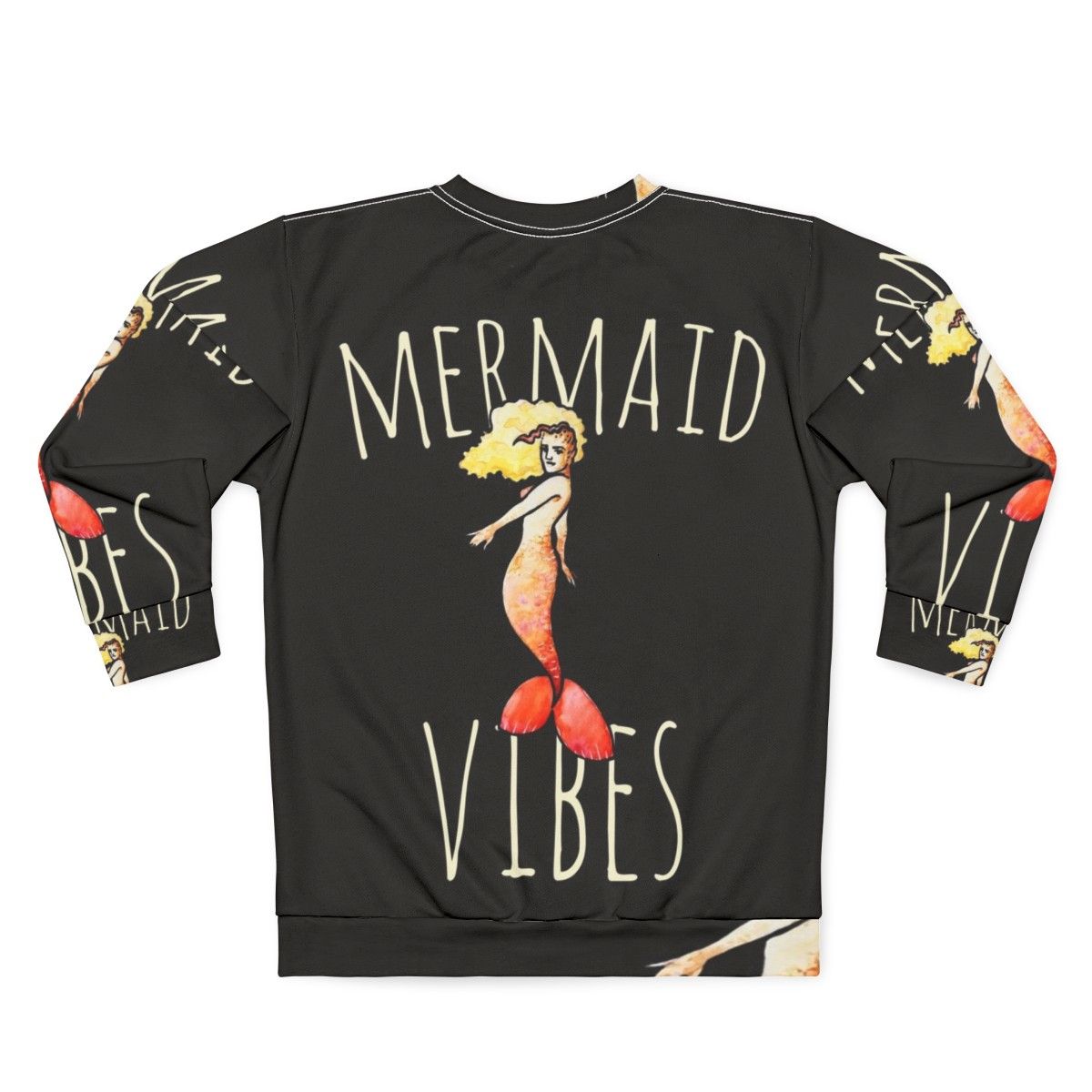 Mermaid-inspired sweatshirt with ocean-themed graphics - Back