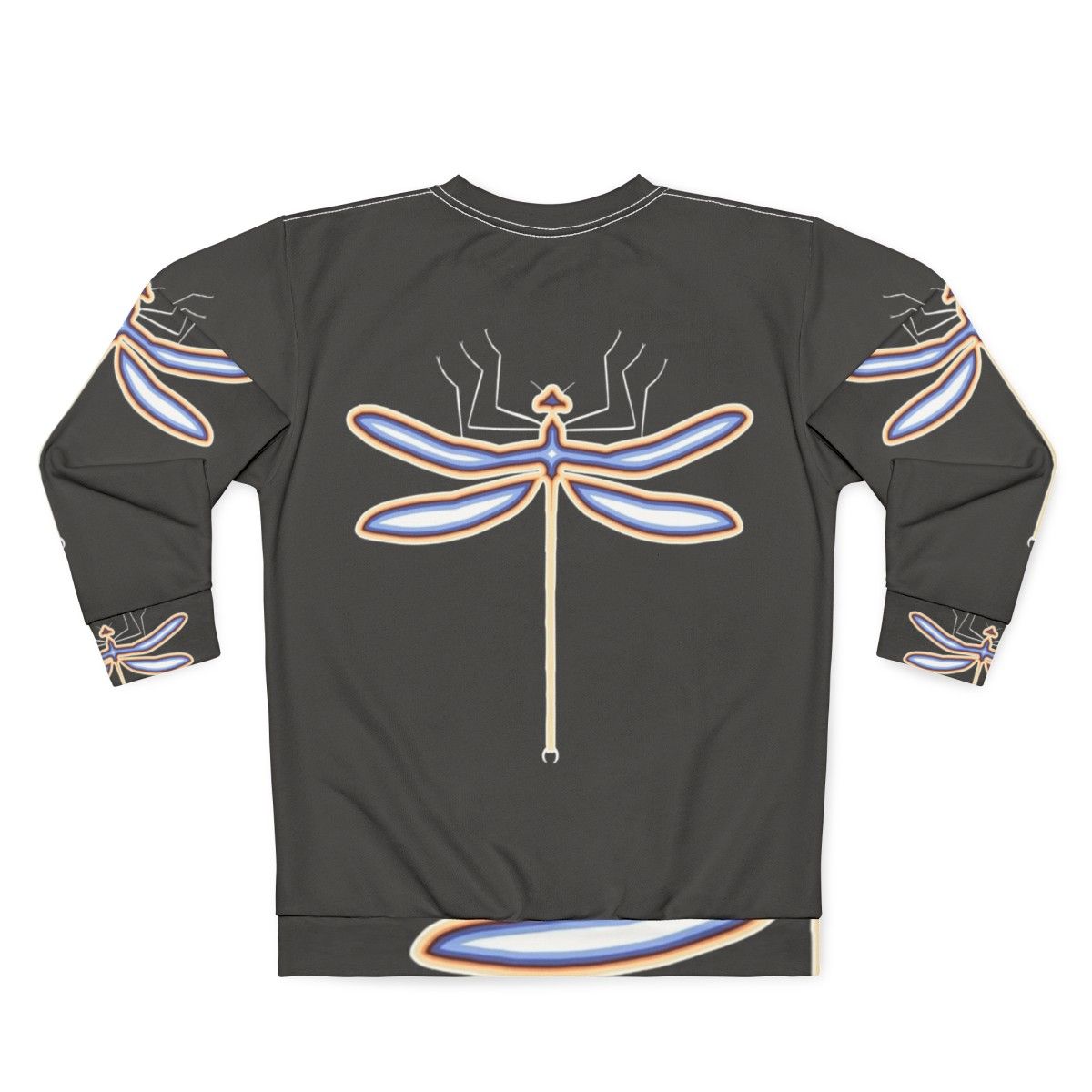 Dragonfly Legendary Animals Sweatshirt with Colorful Abstract Design - Back