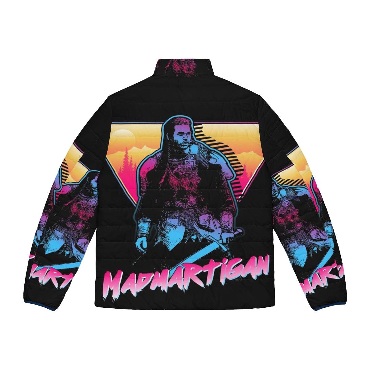 Madmartigan Outrun Style Puffer Jacket - Willow Movie Inspired Fanart - Back