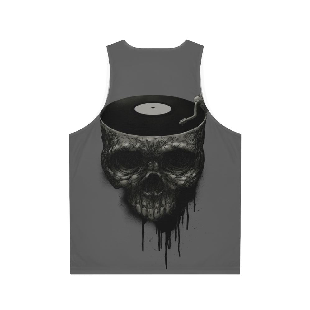 Last Dance unisex tank top with skull and grunge design - Back