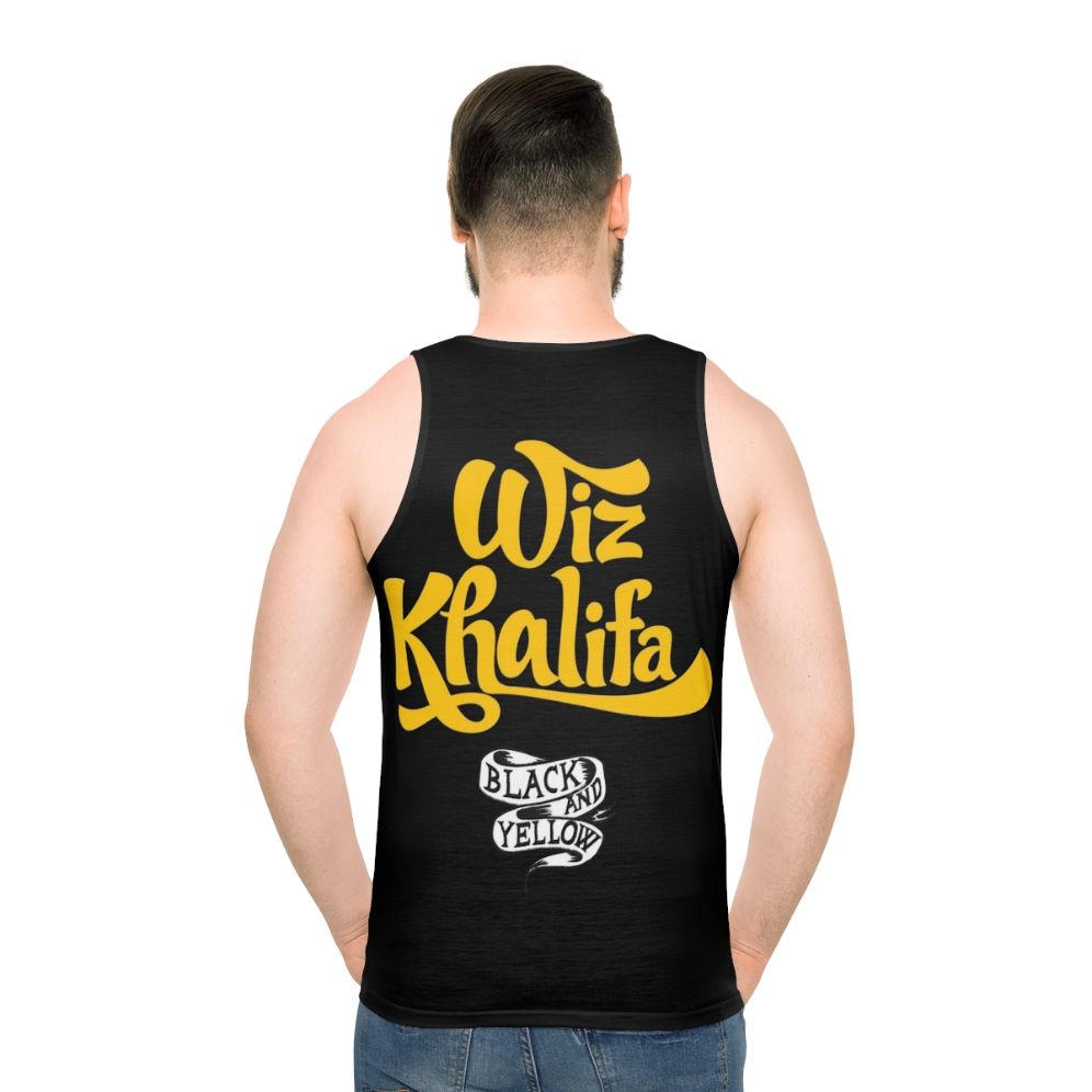 Wiz Khalifa inspired unisex tank top with music logo - men back